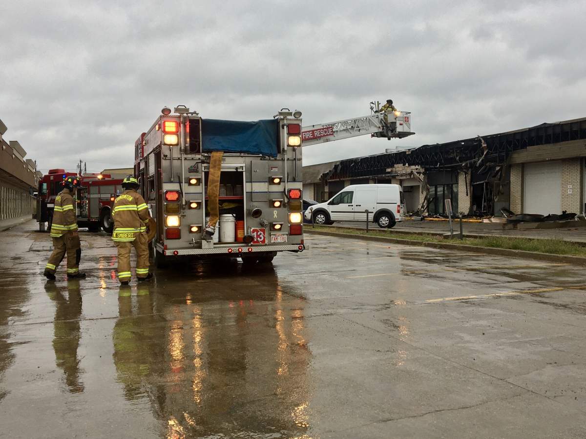 Fire crews remained on scene at a fire at 99 Street and 47 Avenue on Saturday, June 6, 2020.