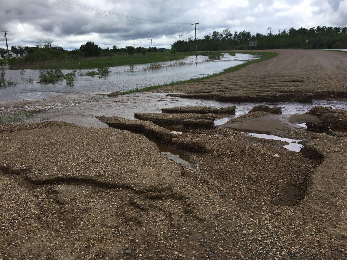 Roads have washed out in the RM of Piney.