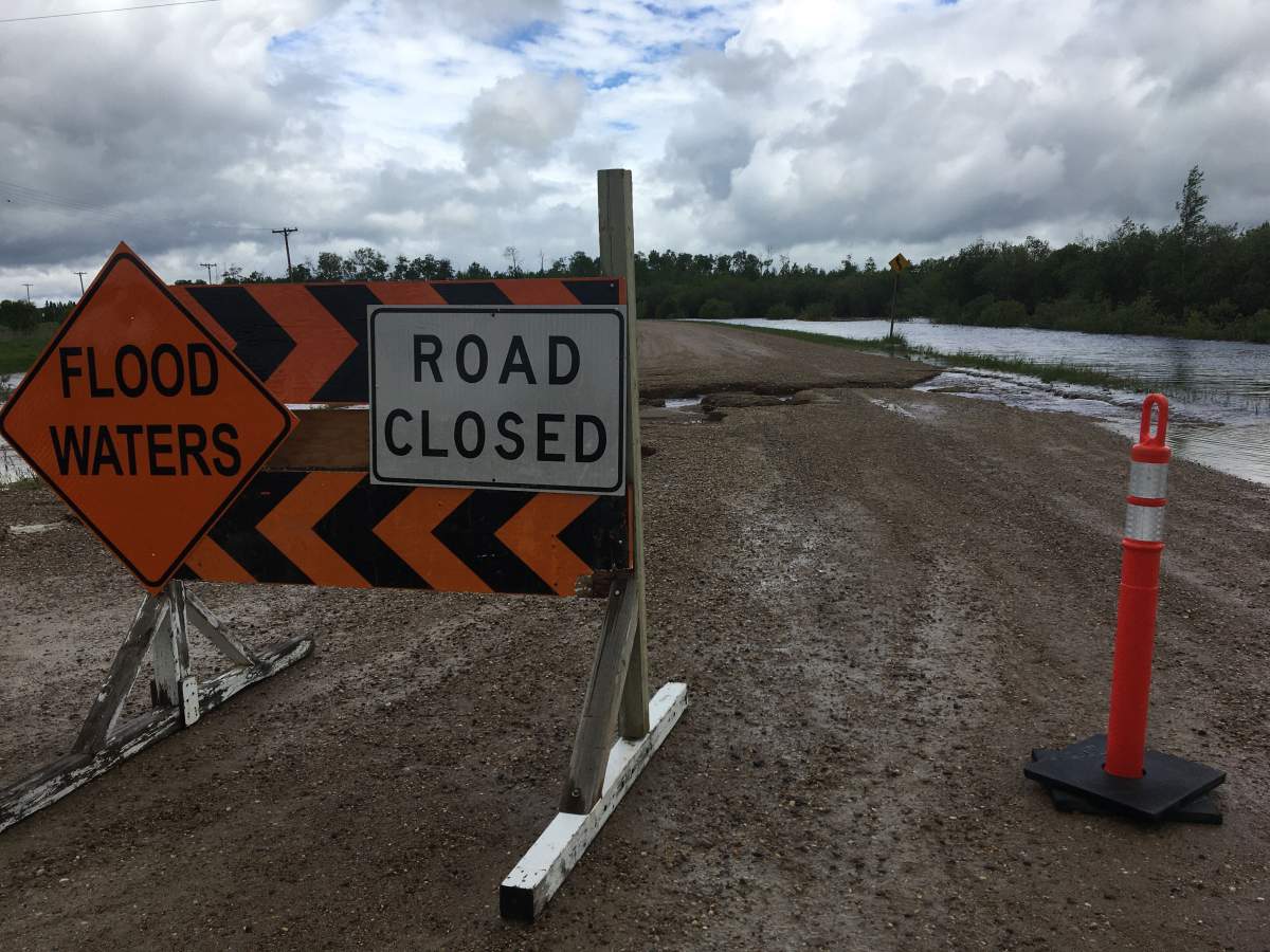 Several roads have been closed in southeastern Manitoba.