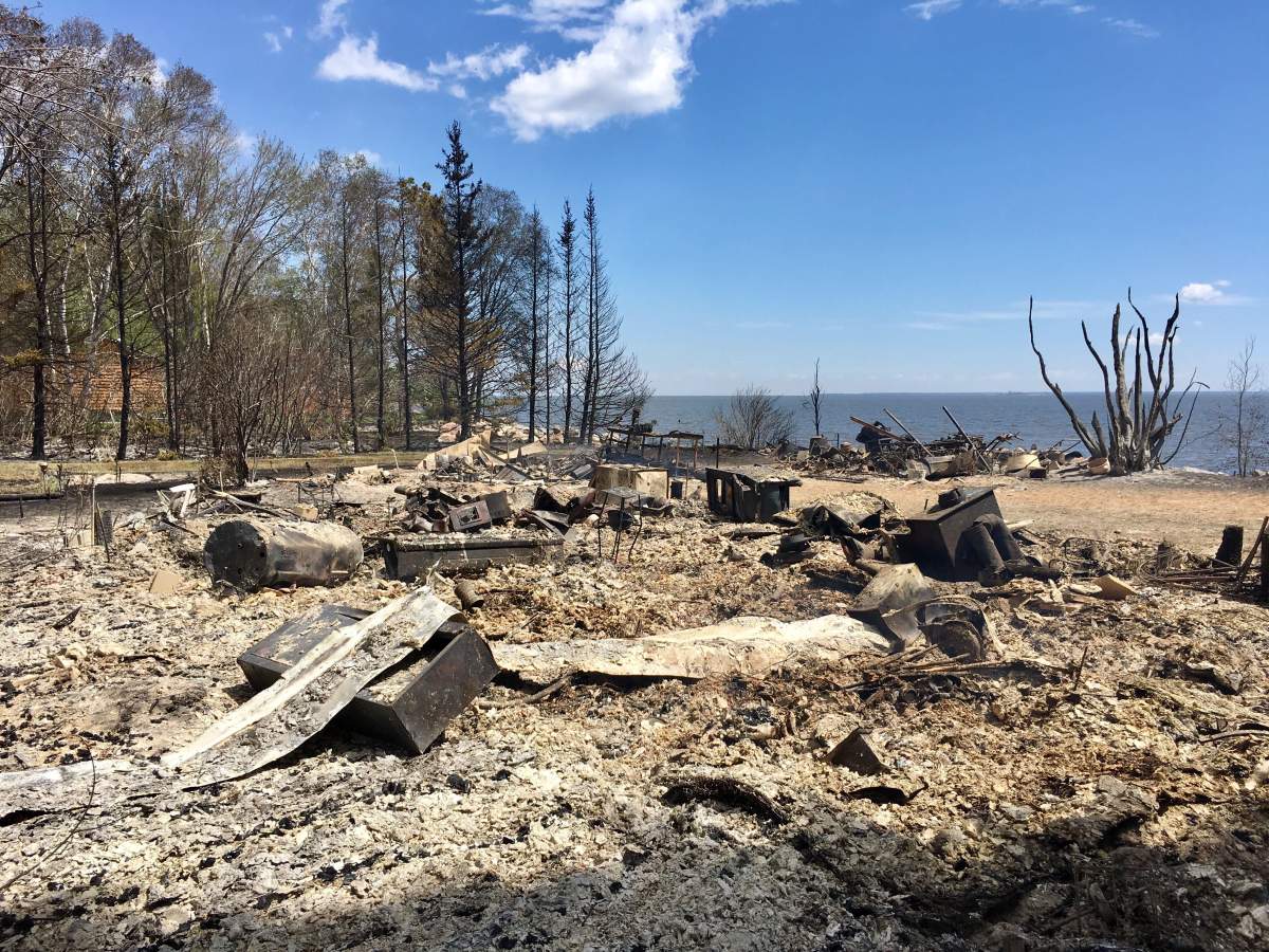 The province says six cottages have been destroyed in the fire.