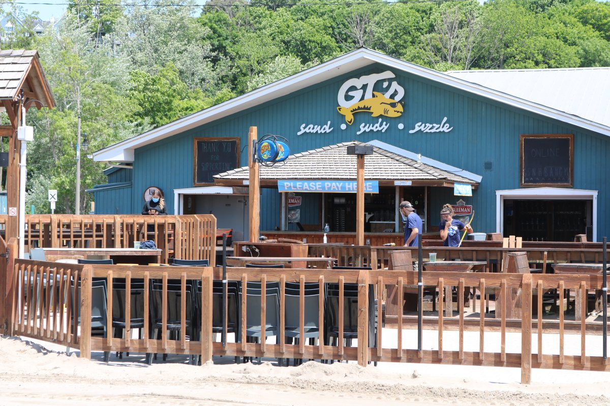 GT's On The Beach in Port Stanley getting ready to open for Ontario's Phase 2 reopening. June 11, 2020.