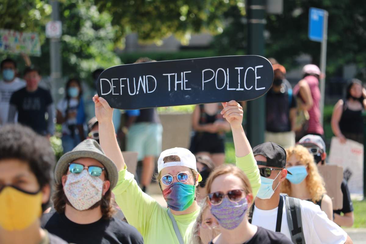 About 1,000 people gathered outside London City Hall on June 20, 2020, to call for change and address the systematic racism with police departs towards Black and Indigenous  people. 