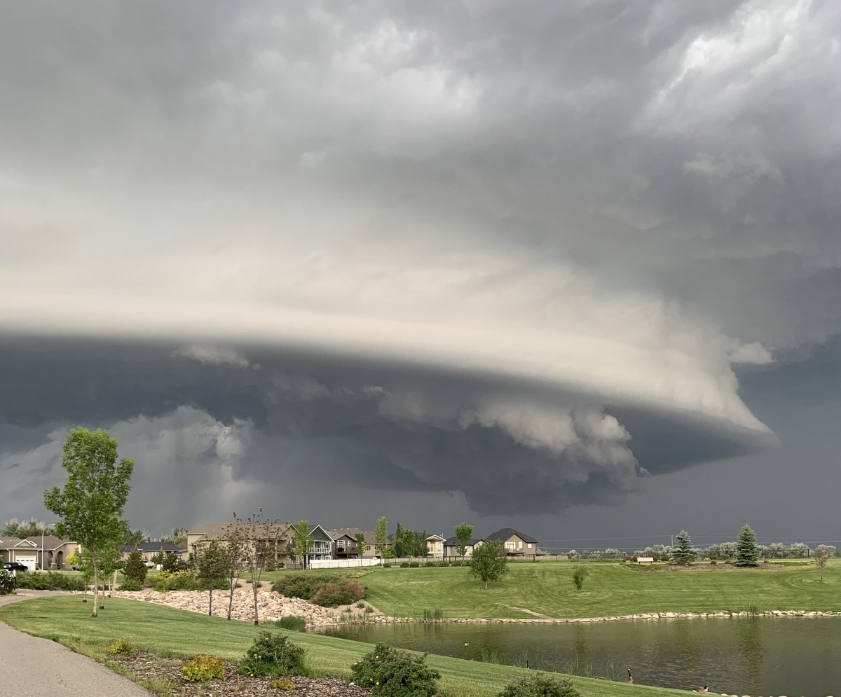 Storm clouds in Taber, Alta., on Saturday, June 13, 2020.
