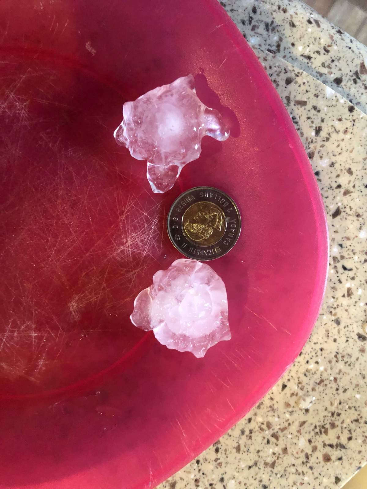 Hail taken from Sportsman Park near Clear Lake, Man.