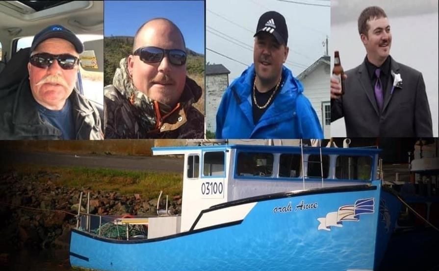 Ed Norman, left to right, Scott Norman, Jody Norman, Isaac Kettle, are the four fishermen from St. Lawrence, N.L. who went missing while fishing for crab on Monday.