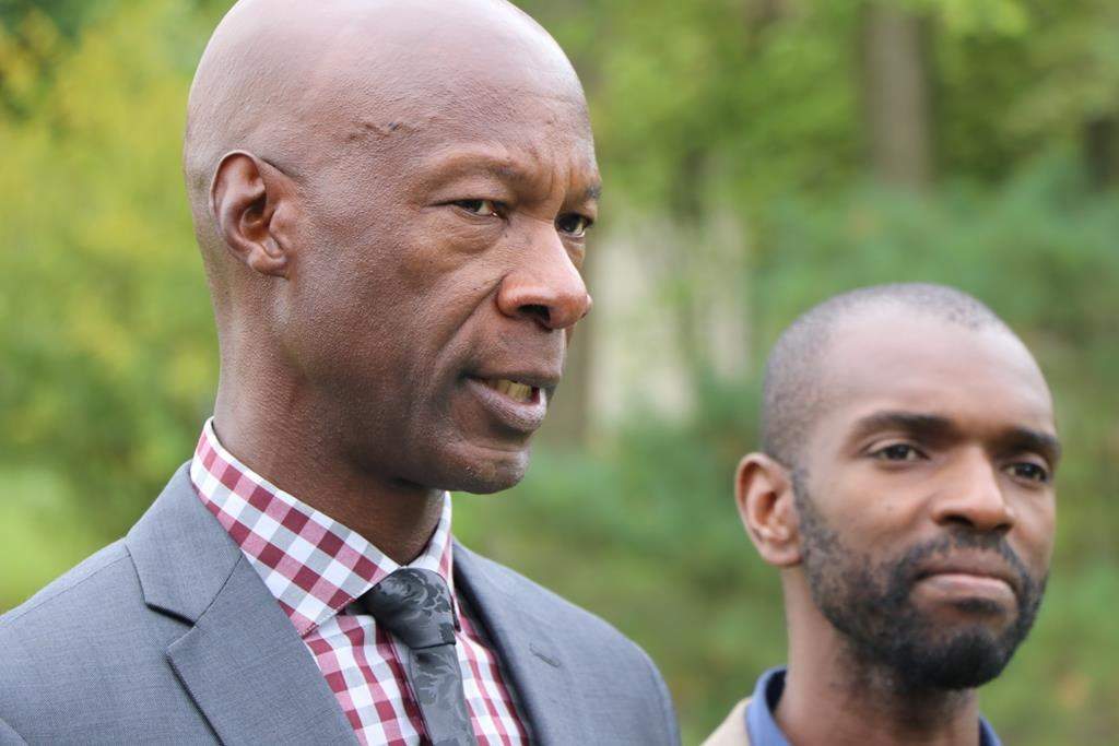 Devon Clunis speaks in Winnipeg in this 2019 file photo.
