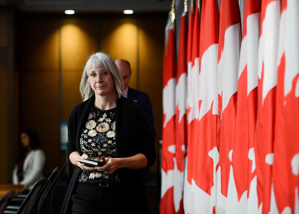 Minister of Health Patty Hajdu arrives to a press conference on Parliament Hill during the COVID-19 pandemic in Ottawa on Thursday, June 4, 2020. THE CANADIAN PRESS/Sean Kilpatrick.