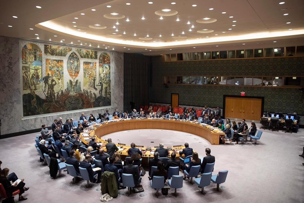 The UN Security Council meets on the situation in Syria, Thursday, Oct. 24, 2019.