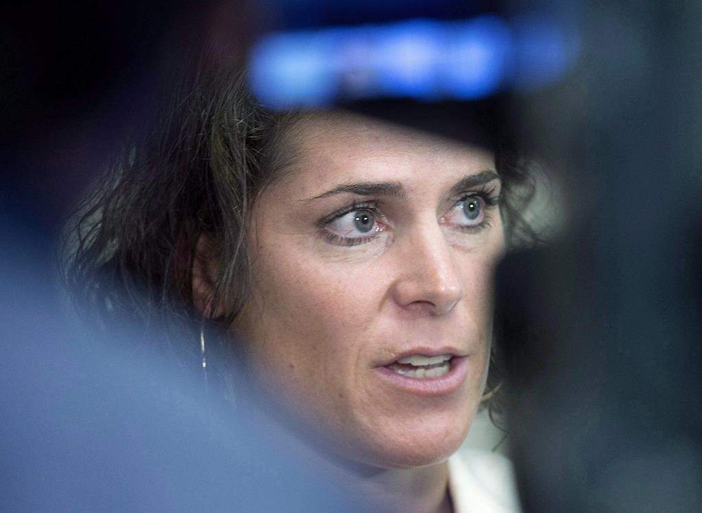 Lawyer Emma Halpern, representing the Canadian Association of Elizabeth Fry Societies, talks with reporters after a deportation hearing in Dartmouth, N.S. on Sept. 23, 2016. Several advocacy groups in Nova Scotia say 20 provincial inmates who shifted to community housing during the COVID-19 crisis could lose their residences by the end of the month unless a fresh source of funding can be found.