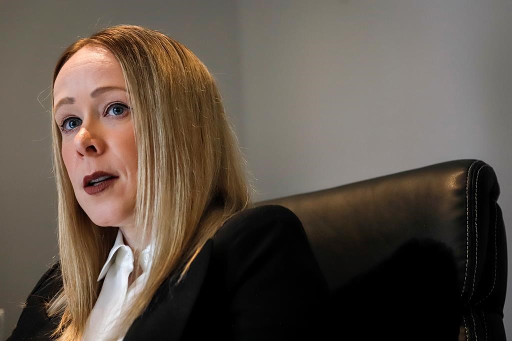 Calgary Police Service Const. Kim Prodaniuk, photographed at her home in Spring Bank, Alta., Thursday, June 11, 2020, has filed a 132-page affidavit of allegations of police misconduct and sexual harassment with the Court of Queen's Bench. THE CANADIAN PRESS/Jeff McIntosh.