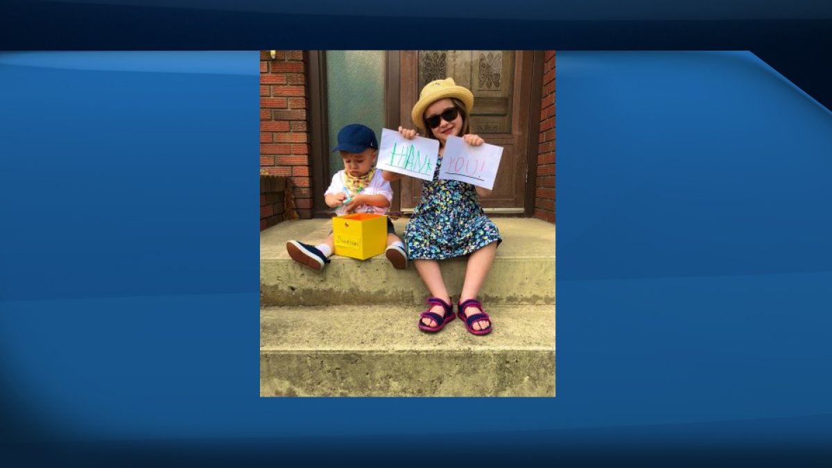 Claire and Adam Andreychuk prepare for their upcoming lemonade stand.