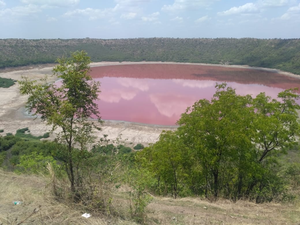 Lonar Lake is shown in Maharashtra, India, in June 2020.