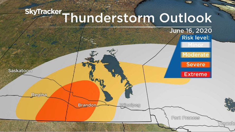 Thunderstorm Outlook for June 16, 2020.