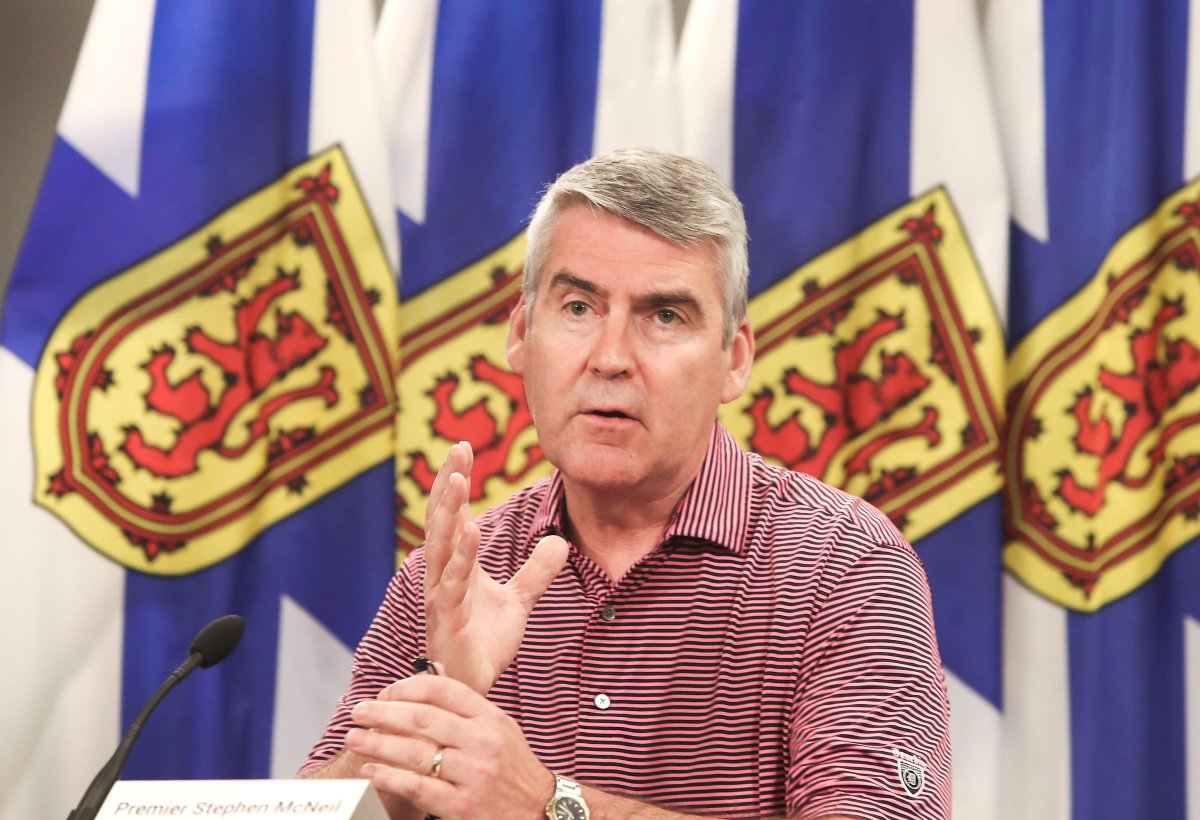 Nova Scotia Premier Stephen McNeil speaks at a press briefing in Halifax on Thursday, June 18, 2020. 