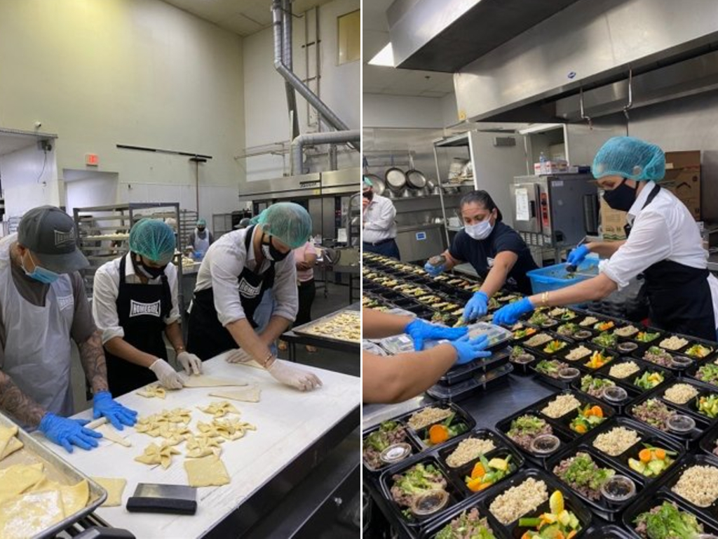 On June 24, Prince Harry and Meghan Markle joined forces with L.A. charity Homeboy Industries to help prepare meals for those in need during COVID-19.