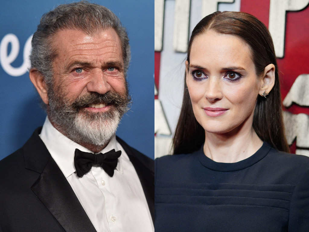 (L-R) Actors Mel Gibson and Winona Ryder.