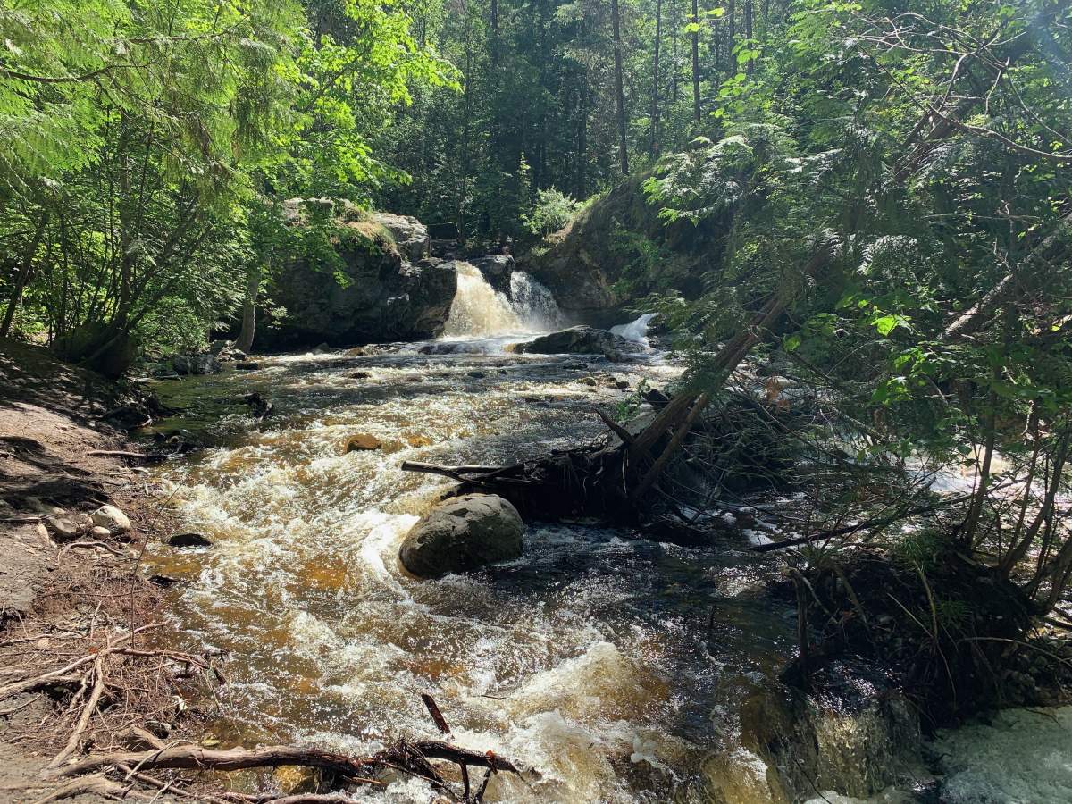 The waterfall on Monday, June 22, at Mill Creek Regional Park near Kelowna.