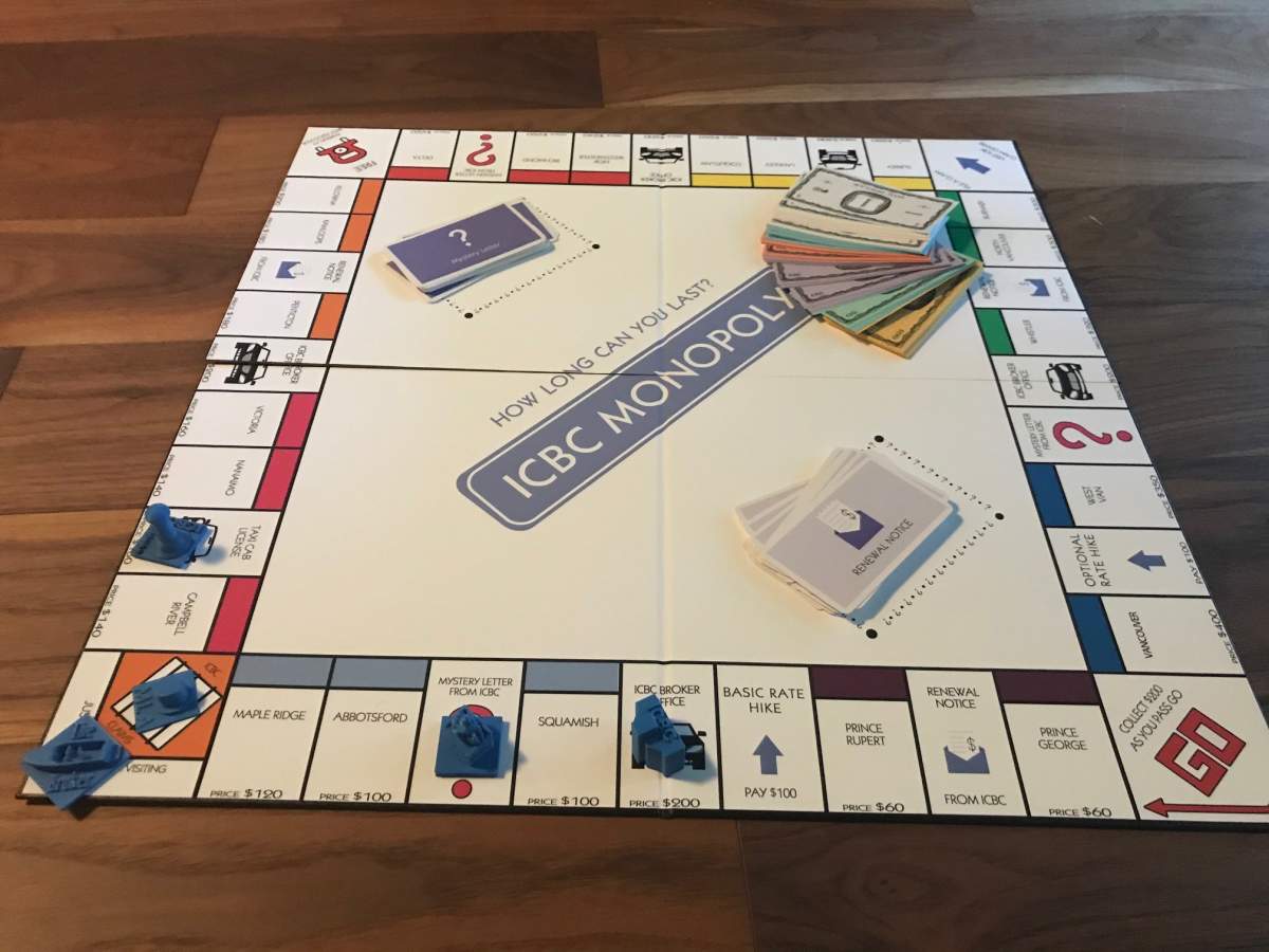 An unknown individual or organization has produced an ICBC Monopoly board game criticizing the public insurer. 