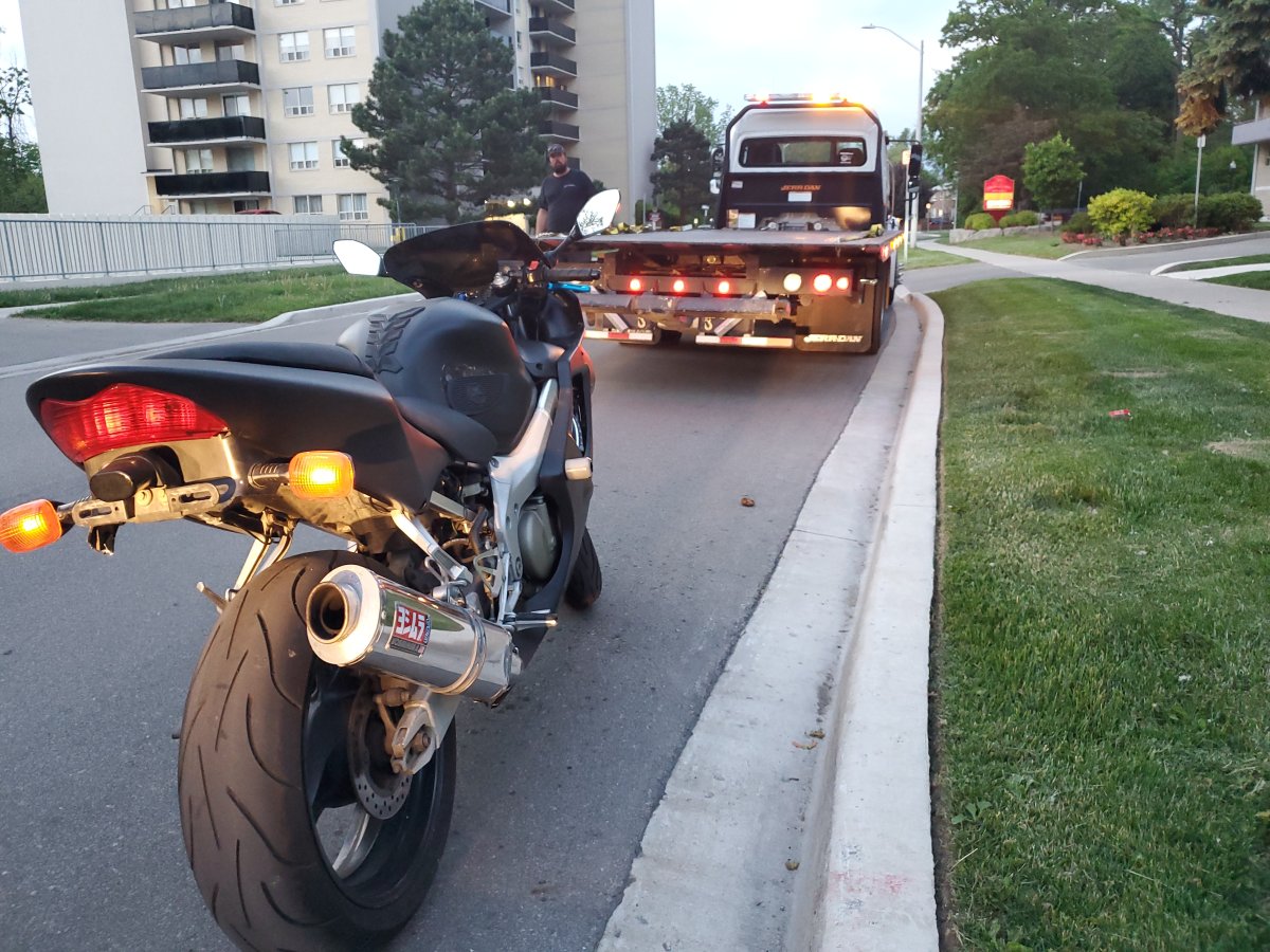 Halton police seized a motorcycle on June 17, 2020, after arresting a teenager on a number of charges.