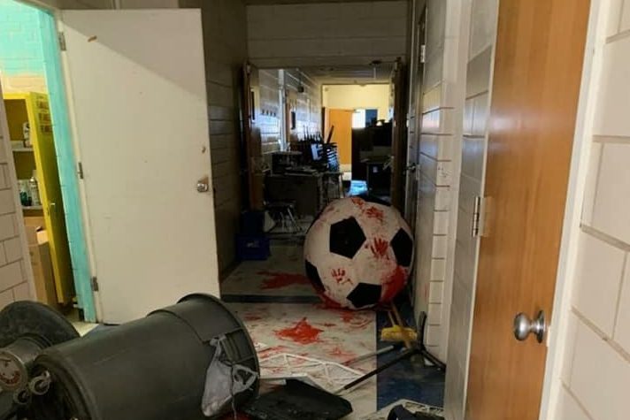 Altus Intermediate School is shown after it was vandalized in this image released on June 8, 2020.