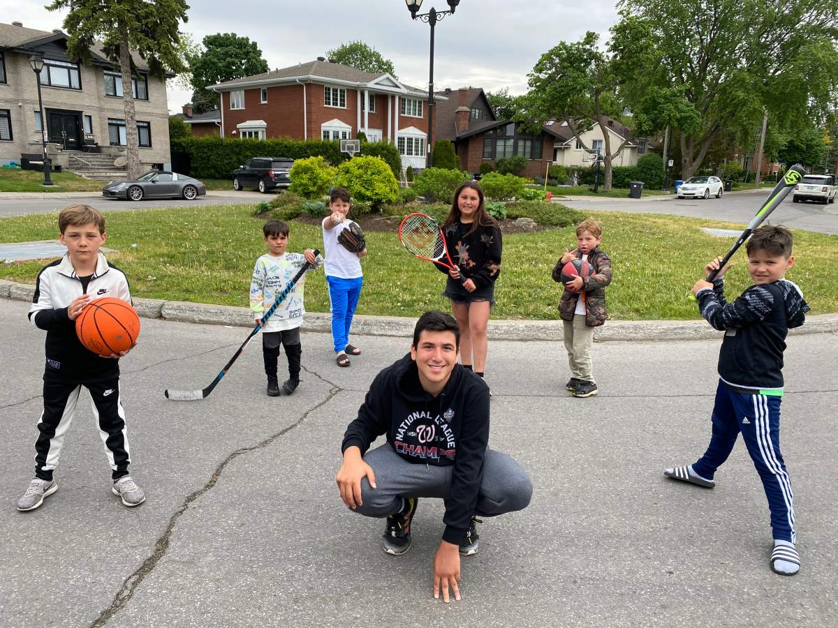 Matthew Fixman working on a free trial for his outdoor kid-sitting service on June 2, 2020.