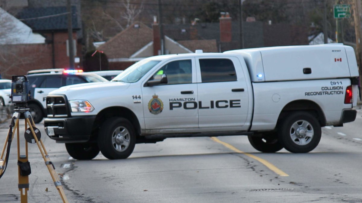 Hamilton police investigate a two-vehicle crash on Upper James Street between Twenty Road and Christopher Drive on June 8, 2020.