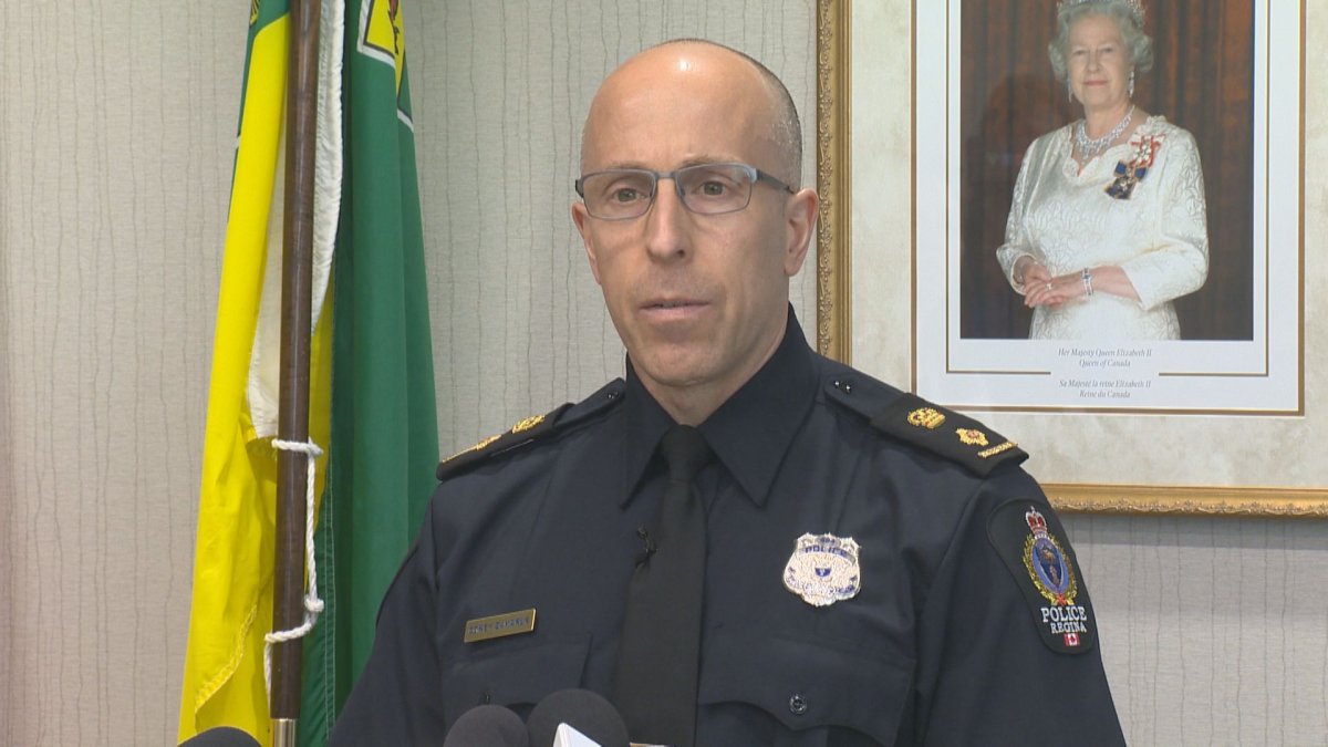 Superintendent Corey Zaharuk, with the Regina Police Criminal Investigation Division, addressed the media on June 16, 2020 regarding its recent organized crime investigation.