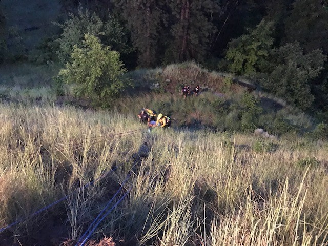 West Kelowna Fire Rescue said a rope rescue system was used to bring the person up to waiting paramedics.
