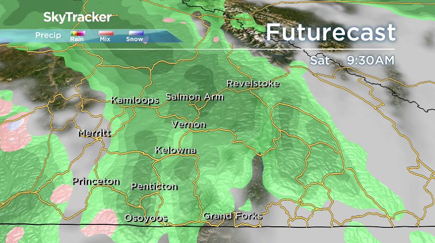 Rain is likely to linger in the Okanagan into early Saturday.