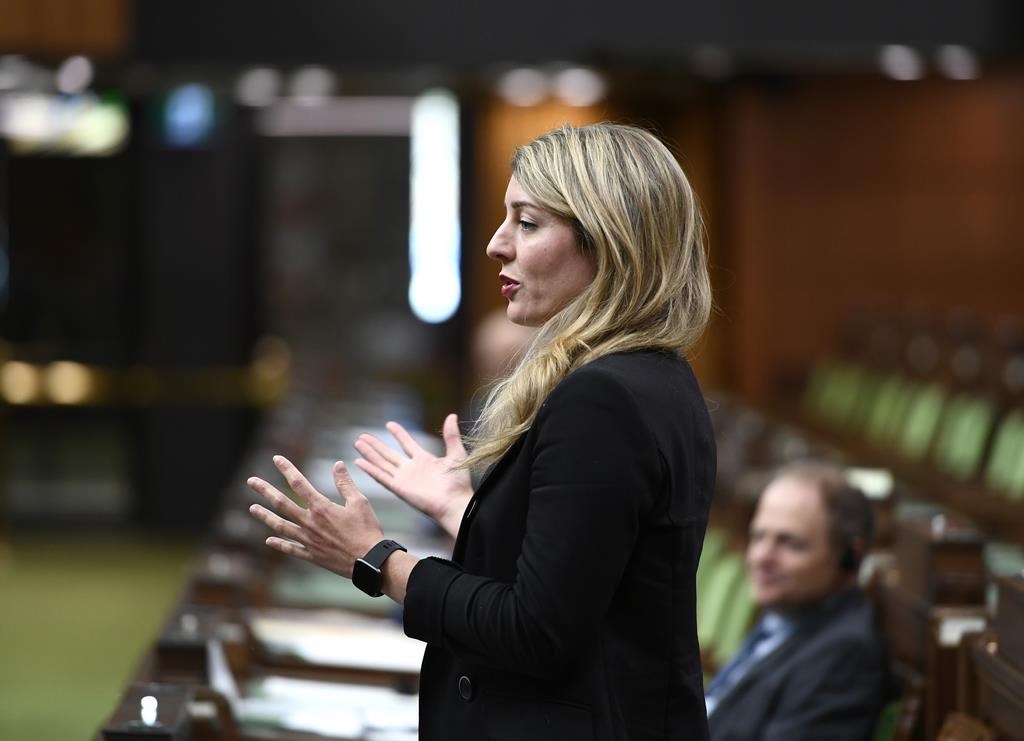 Minister of Economic Development Melanie Joly rises at a meeting of the Special Committee on the COVID-19 Pandemic in the House of Commons on Parliament Hill in Ottawa, on Monday, June 1, 2020.