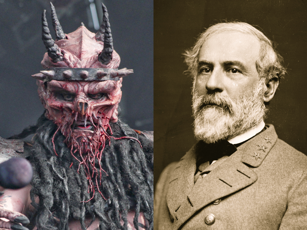 Richmond, Va.'s Confederate Gen. Robert E. Lee, right, and late Gwar musician Oderus Urungus.