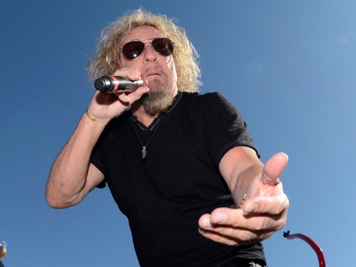 Sammy Hagar performs before the NASCAR Sprint Cup Series auto race at Texas Motor Speedway in Fort Worth, Tex. on Nov. 8, 2015. 