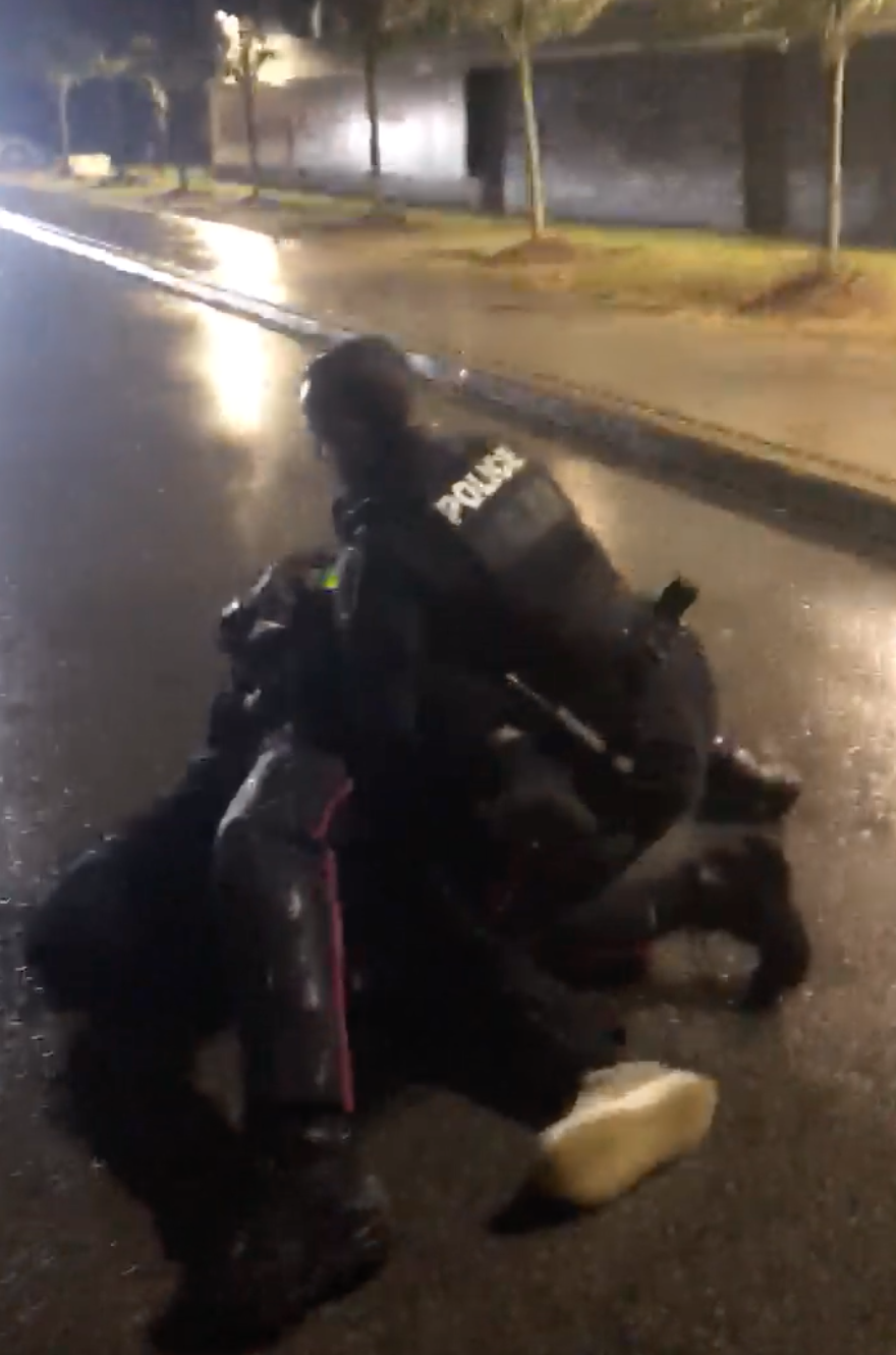 Two Durham police are shown on witness cell phone video during encounter with Livingston and Pamelia Jeffers.