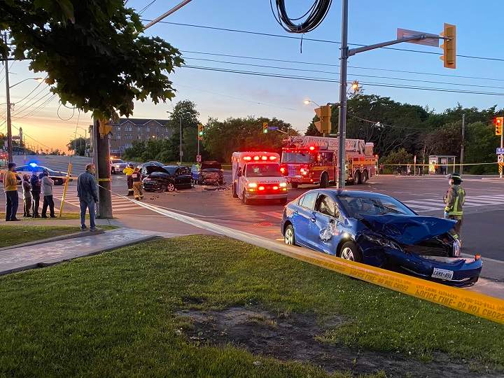 A photo from the crash scene in Scarborough Sunday night.