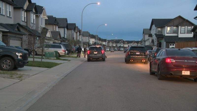 Calgary police investigate a shooting on Skyview Shores Manor Northeast just after 4 a.m. on Friday, June 26, 2020. 