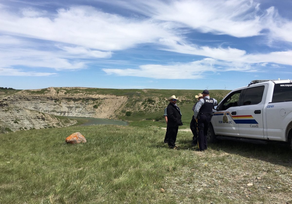 RCMP on Thursday, June 11, 2020 searching for a missing teenage girl who was swept down the St. Mary River near Spring Coulee in southern Alberta on the previous evening.