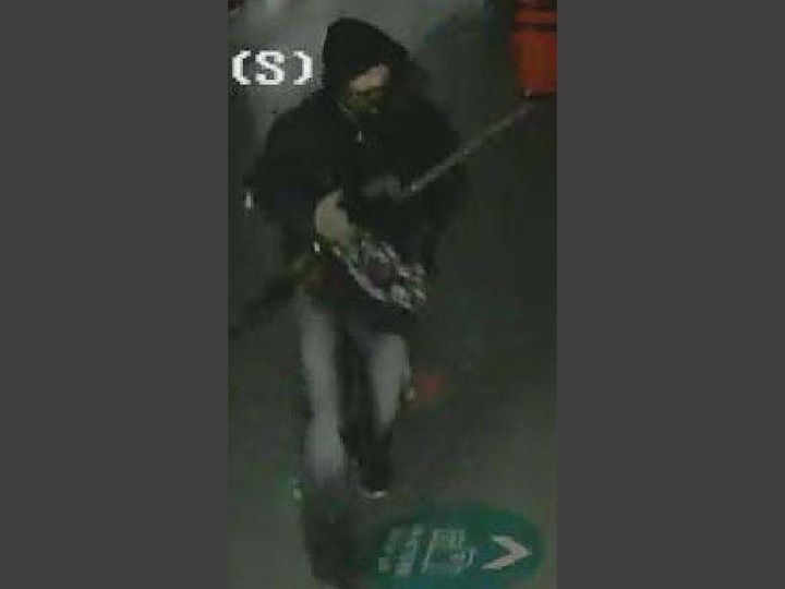 According to Oliver RCMP, a male suspect smashed his way into the Canadian Tire Store and stole four firearms and ammunition from a locked cabinet.