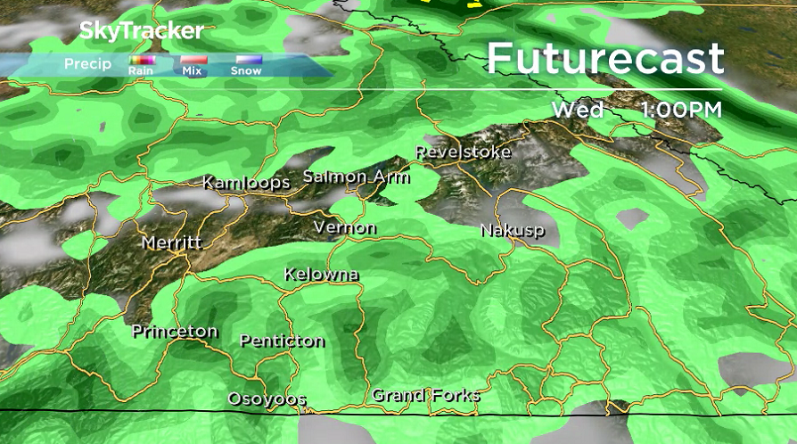 The rain risk returns to the Okanagan on Wednesday.