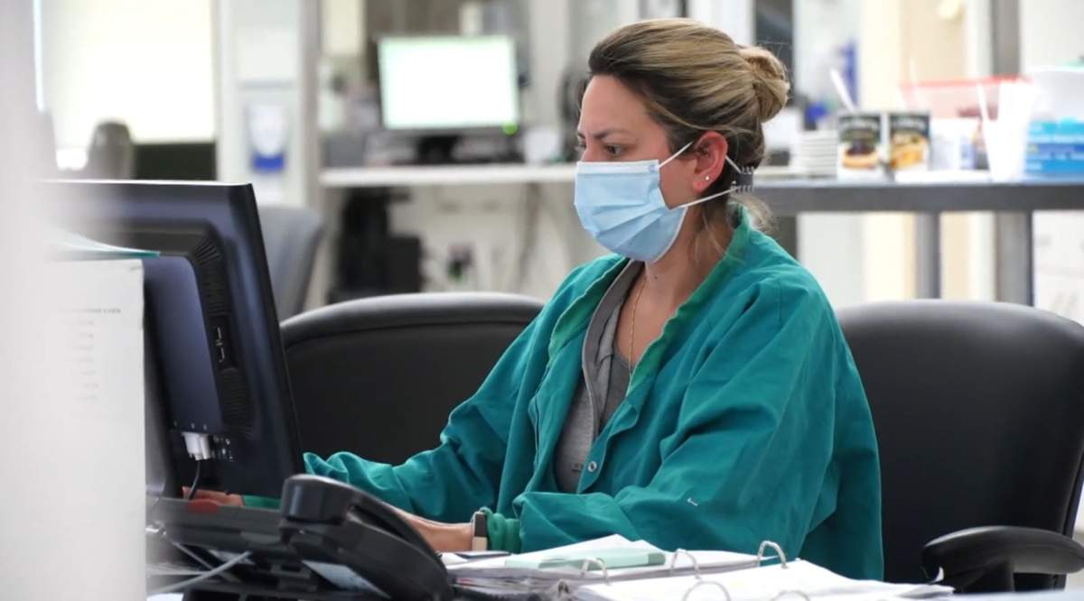 Staff inside the Royal Alexandra Hospital in Edmonton, Alta. on Tuesday, June 16, 2020.