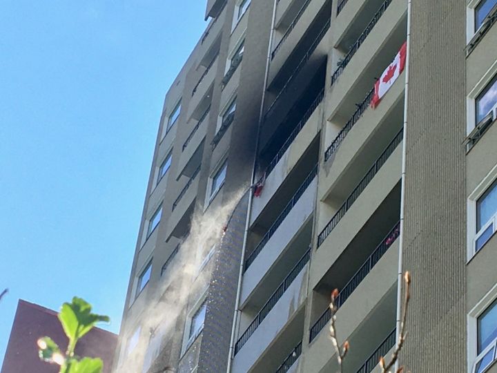 Firefighters were called to a fire at an apartment building in Edmonton’s Oliver neighbourhood late Wednesday afternoon.