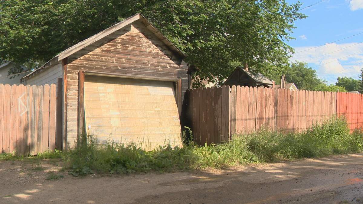 Saskatoon firefighters extinguished a garage fire on an alley in the 1200 block of Avenue F N on Saturday afternoon.