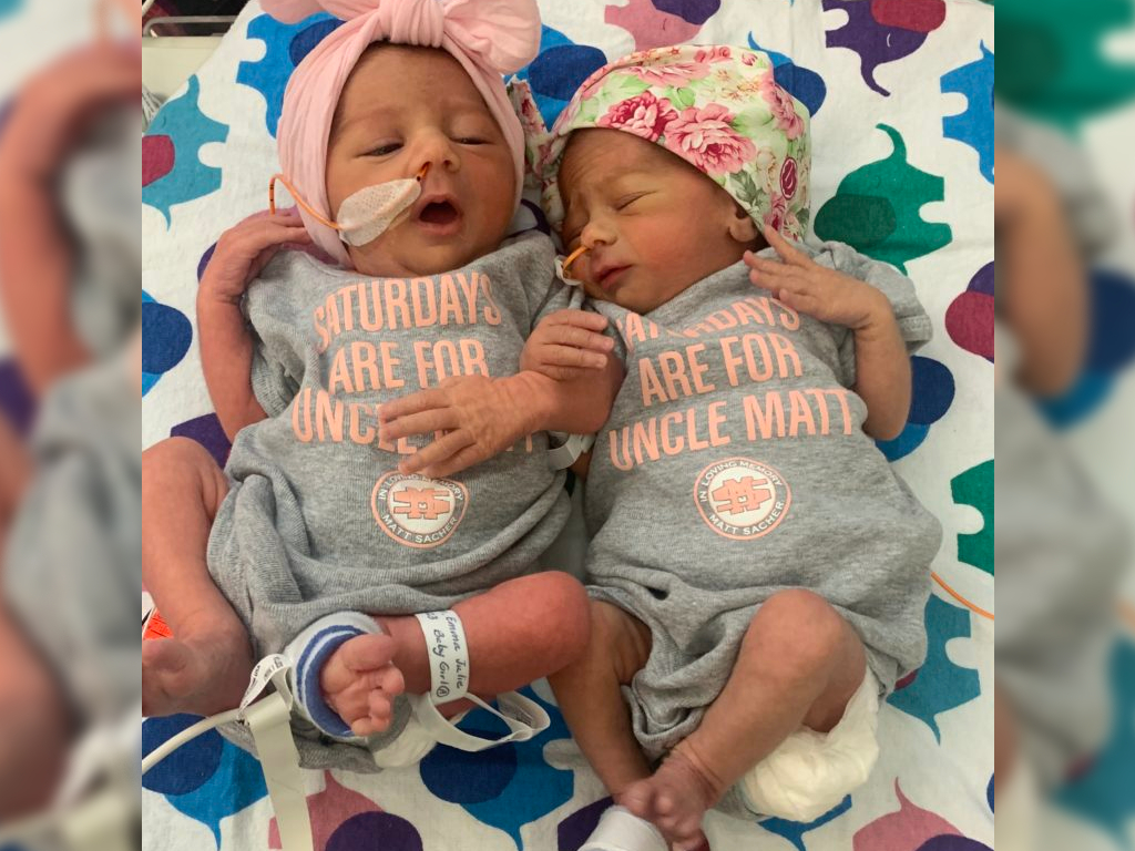 On June 30, Emma Anderson's sudden case of preeclampsia forced her to deliver early, welcoming Hadley and Olivia one minute apart.