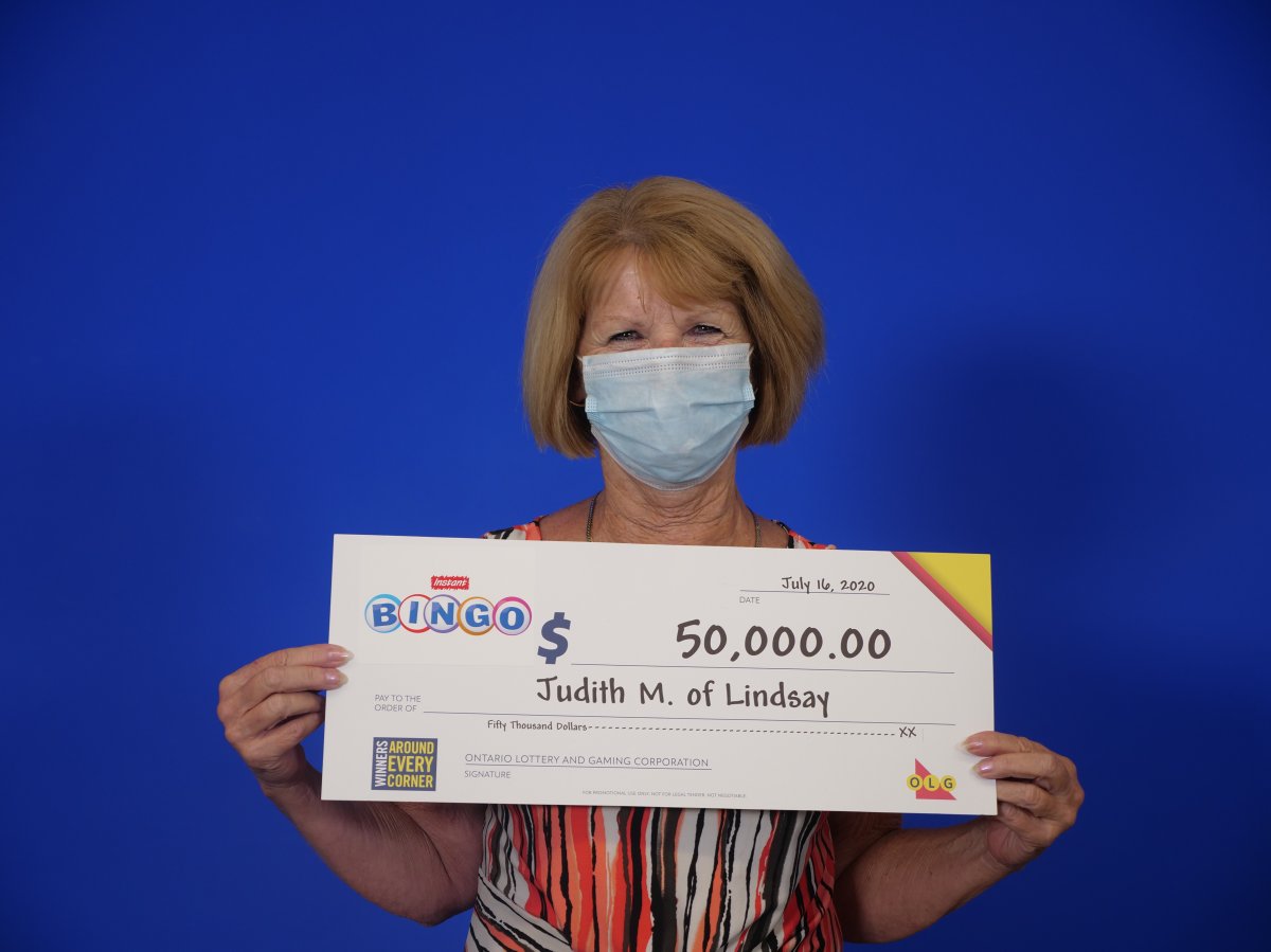 Judith Montgomery of Lindsay won a $50,000 top prize with Instant Bingo.