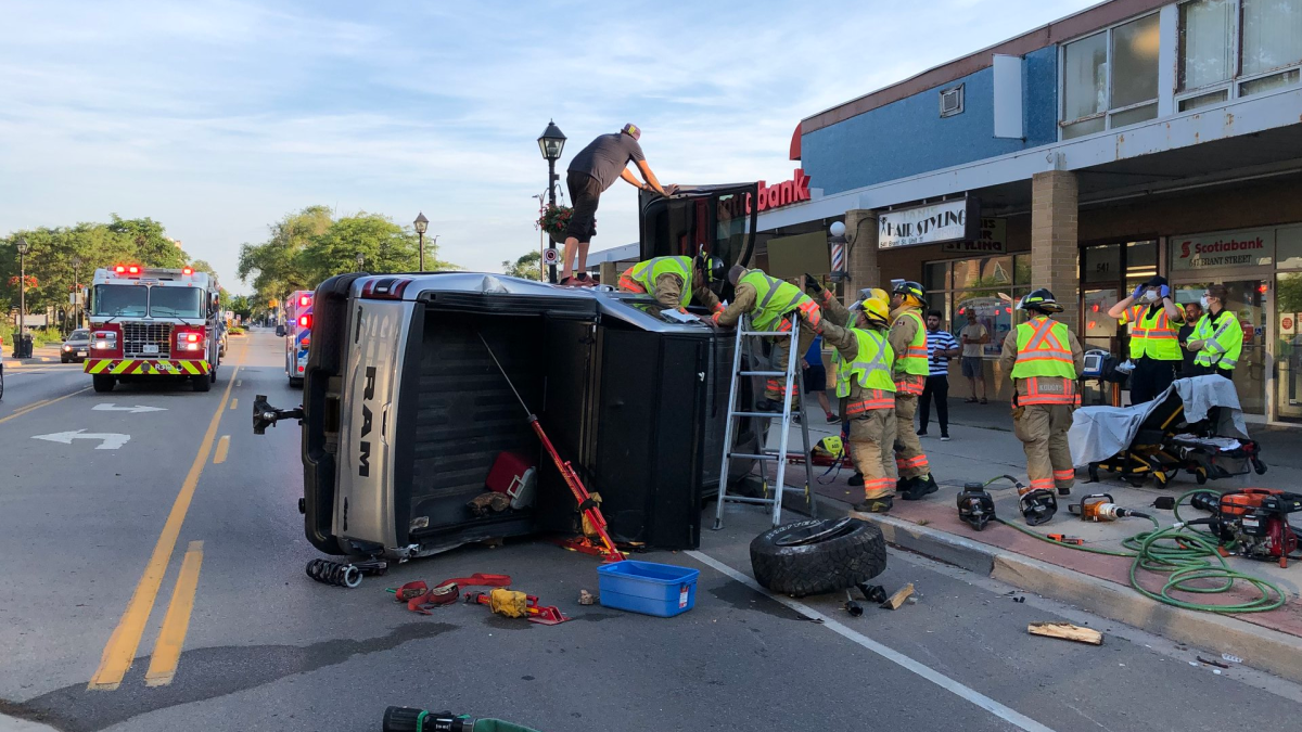 Halton police are investigating a vehicle rollover on Friday morning in Burlington, Ont.