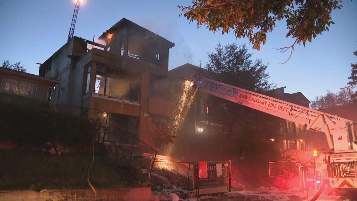 A fire tore through a home under construction in Calgary’s Bridgeland neighbourhood on Monday, July 6.