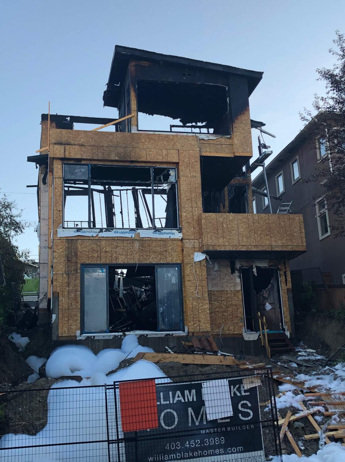 A home that was under construction in Bridgeland was severely damaged by fire early Monday morning.