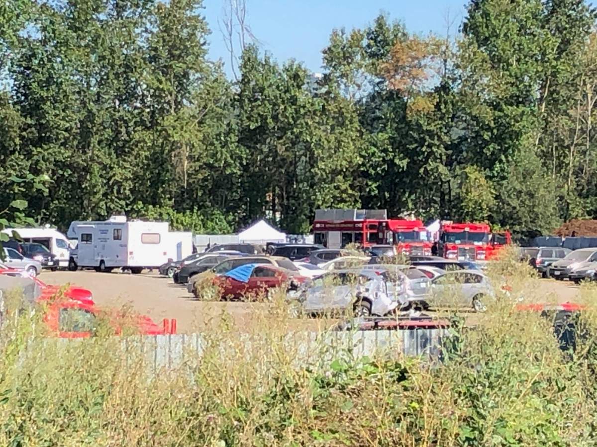 Investigators on scene Thursday morning. Credit: Mike Timbrell / Global News