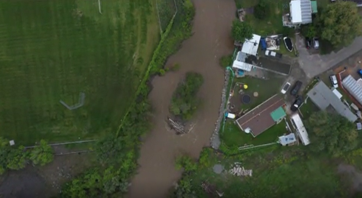 The swollen Bonapart River seen Sunday, July 5, 2020. 