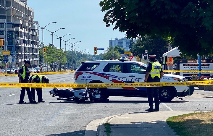 The collision happened on Kingston Road near St. Clair Avenue East Wednesday afternoon.
