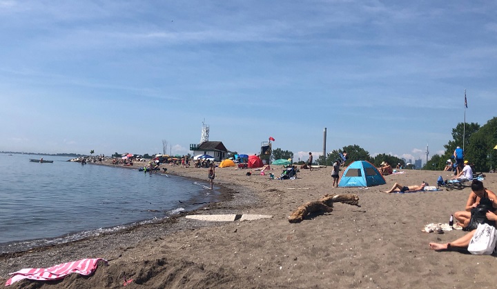 Swimmers at Woodbine Beach were warned against swimming on Saturday.